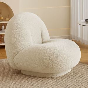 Chaise longue confortable en peau d'agneau avec rembourrage en mousse pour salon - Product Image 2