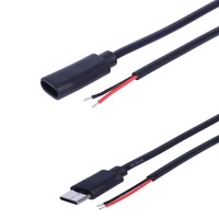 Cable de Carga USB C 5V 3A 15W 22AWG Macho Hembra Tipo C 2 Núcleos de Cable Desnudo con Extremos Abiertos para Instalación DIY Conector USB C para Teléfono y Tablet