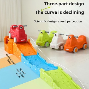 Attrezzatura per l'allenamento dell'integrazione sensoriale con scivolo a tre sezioni per bambini, esercizio di equilibrio con auto giocattolo per casa o esterno - Product Image 4