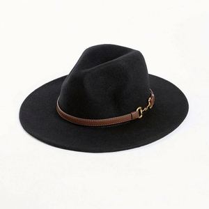 Wholesale Western Style 100% Wool Cowboy Fedora Hats With Belt High Quality Felt Hat - Product Image 2