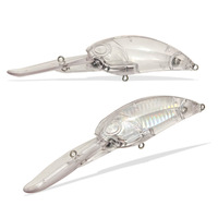 Leurre de pêche transparent en plastique vierge de 15 cm, 38,6 g, avec laser interne, pour plongée ultra profonde, type crankbait, avec longue lèvre de plongée