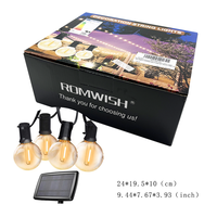 Guirlande lumineuse LED pour jardin extérieur Globe G40 Ampoule de fée solaire IP65 classé blanc chaud coloré Festoon Noël Mariage Éclairage