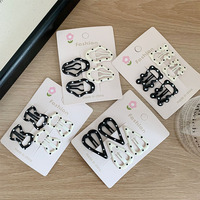 Tengxing Lot de 4 pinces à cheveux BB en métal émaillé multicolores à pois adorables de haute qualité pour franges d'enfants, faible MOQ