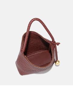 手工制作大容量单肩编织手提包时尚女士风格涤纶内衬多功能女式主包 - Product Image 5