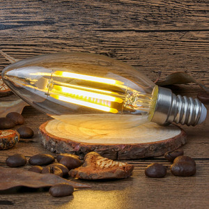 12 pezzi E14 lampadine a candela a filamento LED 6W, 60W equivalente, C35 SES Small Edison vite lampadine a Led, bianco caldo, Non dimmerabile - Product Image 2