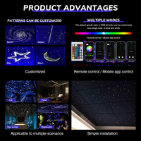 Unterhaltungsstätten-Beleuchtung Realistische Sternen-Simulations-Deckenleuchte PMMA-Material RGB Fernbedienung Dimmbare LED-Glasfaserleuchte