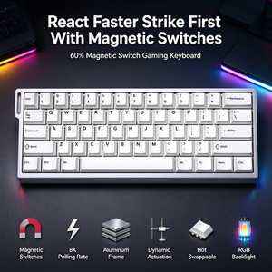 Teclado Magnético con Efecto Hall, Diseño 60%, Esports, Magnético, 8K Polling, Aluminio, Hot Swap, RGB para Gaming y Esports - Product Image 1