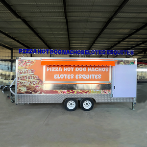 CE/DOT Certified Metal <strong>Food</strong> Trailer 4-Wheel Traction 16-18ft Length <strong>Fast</strong> <strong>Food</strong> Hotdog Snack <strong>Cart</strong> Mobile Restaurant Retail Easy - Product Image 2