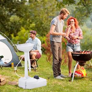Fregadero Portátil para Lavado de Manos para Camping con Dispensador de Jabón y Soporte para Toallas, Capacidad de 20-45 Galones, Material PP Multifuncional - Product Image 3