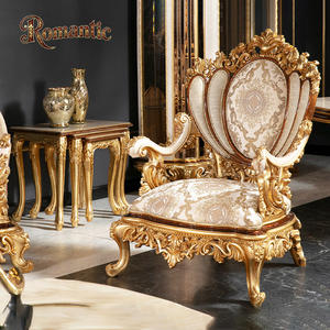 मध्य पूर्वी शाही महल के रहने वाले कमरे के कमरे के कमरे के लिए ठोस लकड़ी के कपड़े शीर्ष छोर लंबे सोफे पर सेट किया - Product Image 5