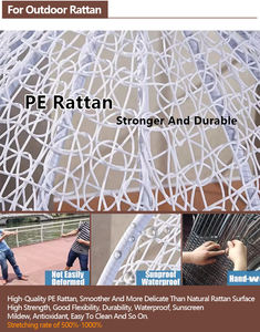 Fauteuil suspendu d'extérieur avec support Chaise hamac en rotin et osier pour <span class=keywords><strong>jardin</strong></span>, patio, balcon, <span class=keywords><strong>salon</strong></span> - Product Image 5