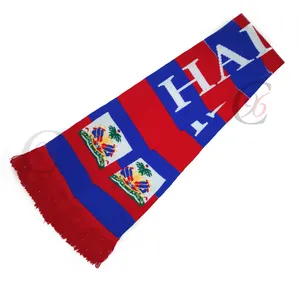 Chengxing unisex soccer football cheap knitted acrylic printing fan embroidered scarf