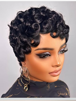 Perruques Courtes en Cheveux Humains 100% Naturels, Vierge Brésilienne Remy, Entièrement Faite à la Machine, avec Dentelle Frontale, pour Femmes Noires - Vente en Gros