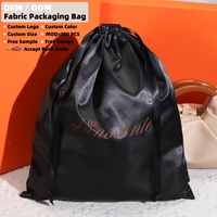 Grand sac en satin 30x40 cm avec cordon de serrage pour vêtements, chaussures, perruques, chapeaux, chaussettes – Pochette de rangement écologique en satin