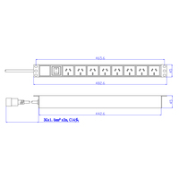 Rack de serveur horizontal 1,5U en aluminium 19 pouces pour centre de données en Australie, unité de distribution d'alimentation (PDU)