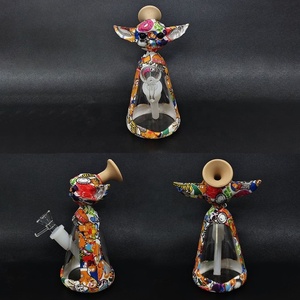 Pipa de Hookah de Vidrio con Forma de Ángel Colorida, Mini, con Cazoleta y Tubo, para Uso en Escritorio - Product Image 1
