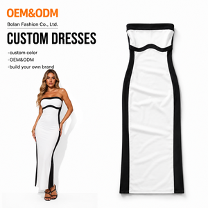 Robe longue fendue élégante et moderne pour femme, style <span class=keywords><strong>vintage</strong></span> européen et américain, décontractée, avec bretelles assorties, <span class=keywords><strong>collection</strong></span> 2026 - Product Image 1
