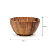 Grand saladier moderne en bois d'acacia écologique pour salades, légumes, fruits - Idéal pour les fêtes