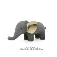 Nouvelle Statue d'éléphant d'animal de résine lancée sur la texture de poisson de perle pour l'ornement à la maison décoratif