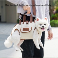 Sac de transport pour chat et chien en tissu Oxford, portable, respirant, léger, avec laisse, à porter à la main ou en bandoulière, équipement de voyage pour animaux de compagnie