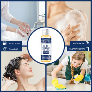 Savon liquide pur à la menthe poivrée <span class=keywords><strong>18</strong></span> en 1, huile de coco, huile d'olive, multi-usages, lavage du corps, du visage et des mains, 100 ml, OEM ODM - Product Image 4