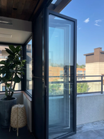 Porte pliante en PVC personnalisée, isolation acoustique, étanche, verre trempé, porte de balcon
