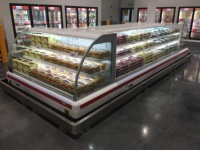 Réfrigérateurs ouverts multi-étagères étroites à commande à distance pour supermarchés, équipement de réfrigération, vitrine semi-multi-étagère