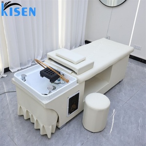 Kisen Lit de spa capillaire personnalisé, Table de lavage de cheveux pour salon avec circulation d'eau et fumigation, Requérant une installation de plomberie, Mobilier - Product Image 1