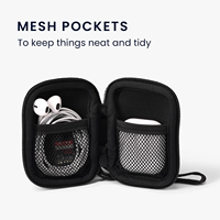 Étui pour écouteurs en néoprène avec poche intérieure en maille, pochette de rangement à fermeture éclair pour écouteurs, aides auditives, écouteurs sans fil, organisateur de voyage