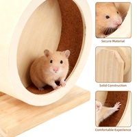 Roue silencieuse en bois pour hamster, accessoires de roue d'exercice pour petits animaux, roue de course silencieuse pour hamster, prévient la dépression