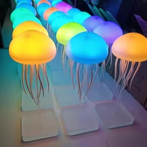 Voice Control Jellyfish <strong>Lamp</strong>-Smart Touch Foot-Full Color Changing-Built-in Battery-Hanging&amp;Standing-Atmosphere Aurora <strong>Mood</strong> <strong>Light</strong>