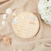 Panneau de bienvenue en bois personnalisé « Hello World » pour annonce de naissance de bébé, décoration de chambre d'enfant et accessoire photo pour hôpital