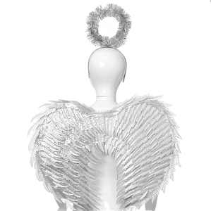 Accessoires de costume de cosplay d'Halloween, grandes ailes d'<span class=keywords><strong>ange</strong></span> dorées et argentées, bandeau d'<span class=keywords><strong>ange</strong></span>, ensemble de 2 pièces - Product Image 6