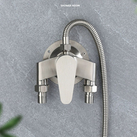 Robinet de Douche Mural en Acier Inoxydable Brossé pour Salle de Bain, Mitigeur Chaud/Froid, Vente en Gros Usine