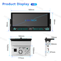 Stereo Mobil Android Diamond Single Din 6,86 Inci Universal, Radio Mobil, CarPlay, WIFI, GPS Navigasi, Pemutar Multimedia
