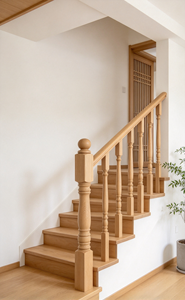 Poste de Escalera Minimalista EFS NP03 de Madera Sólida, Columna de Escalera con Acabado en Roble Blanco, Fabricación Duradera - Product Image 4