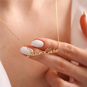 EManco Collana Personalizzata con Doppi Nomi e Cuore, Ciondolo con Nome Personalizzato, Gioielli in Acciaio Inossidabile per Donne, Regali per Coppie - Product Image 3