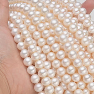 ขายตรงจากผู้ผลิต สร้อยคอมุกน้ำจืด 8-9 มม. แสงสว่าง แข็งแรง แทบไร้ตำหนิ ผลิตภัณฑ์กึ่งสำเร็จรูป ขายส่ง - Product Image 1