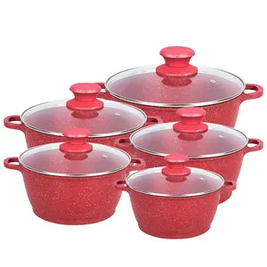 Cooklover 10 Pcs OEM Die Cast Aluminium Non Stick Coating Cooking Pot Set