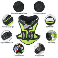 Service harnais de gilet de chien réfléchissant avec patchs réglable harnais pour animaux de compagnie Oxford doux couche intérieure maille facile à contrôler grand chien