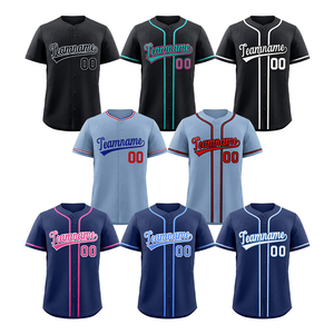 Jersey Baseball Ukuran Besar Custom Print Bahan Polyester 100% Bernapas, Grosir, Unisex - Product Image 1