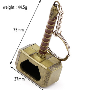 Porte-clés marteau de Thor en alliage métallique, ouvre-bouteille de bière, breloque Viking, pour cosplay, accessoires de voiture, décoration, vente en gros - Product Image 4