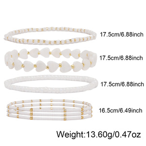 <span class=keywords><strong>Kauri</strong></span> Peach Mood People's Day Bracelet perles de verre blanc Bracelet de perles Ensemble de bijoux six pièces pour amoureux Forme de clé/Bracelets Cadeaux - Product Image 3