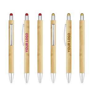 Elegant Customized Logo Bamboo Ballpoint <b>Pen</b> with Electric Screen Feature for Promotion Gifts - Product Image 1
