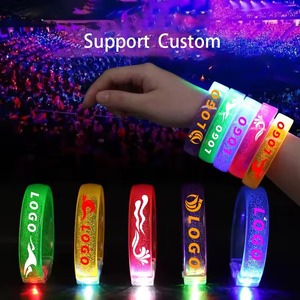Pulsera Fluorescente LED con Logotipo Personalizado, para Conciertos, Festivales, Fiestas, Brilla en la Oscuridad, Intermitente - Product Image 1