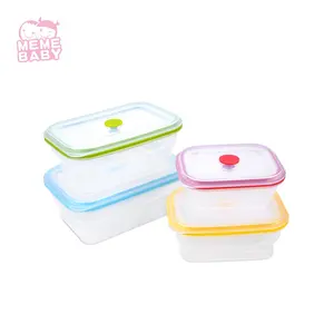Hot Bán Thực Phẩm Lớp 400/600/900/1200ML Hình Chữ Nhật Thực Phẩm Lưu Trữ <span class=keywords><strong>Container</strong></span> Folding Silicone Đóng Mở Hộp Ăn Trưa - Product Image 1