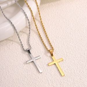 Colgante de Cruz de Acero Inoxidable, con Cadena de Cuerda, para Hombres y Mujeres, NS10058 - Product Image 3