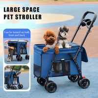 Poussette pliable portable pour animaux de compagnie, idéale pour les petits, moyens et grands animaux, 4 roues, antichoc, respirante, produit pour animaux de compagnie, vente chaude