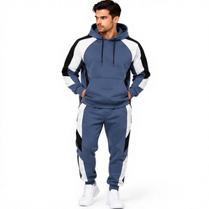 Wholesale Men <b>Black</b> Hooded Track <b>Suit</b> Oversized Sweatshirt Pants With Graphic Print <b>White</b> <b>Stripes</b> Casual Autumn Streetwear Track - Product Image 1