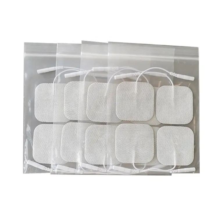 TENS Unit Electrode Pads 5x5cm Wired Self-Adhesive Electrodes Replacement Pads for TENS Units